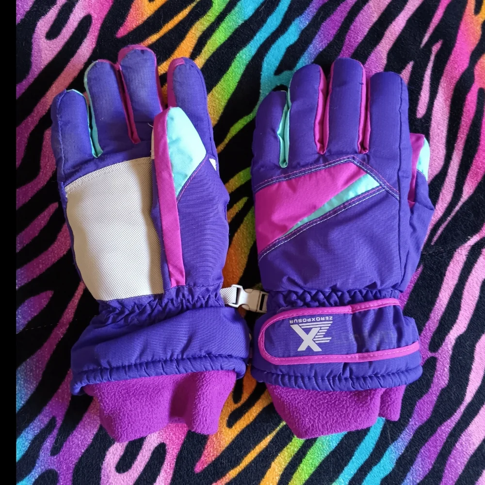 💜*4/$15* Girls ZeroXposur Winter Gloves Mittens Pink Purple M/L